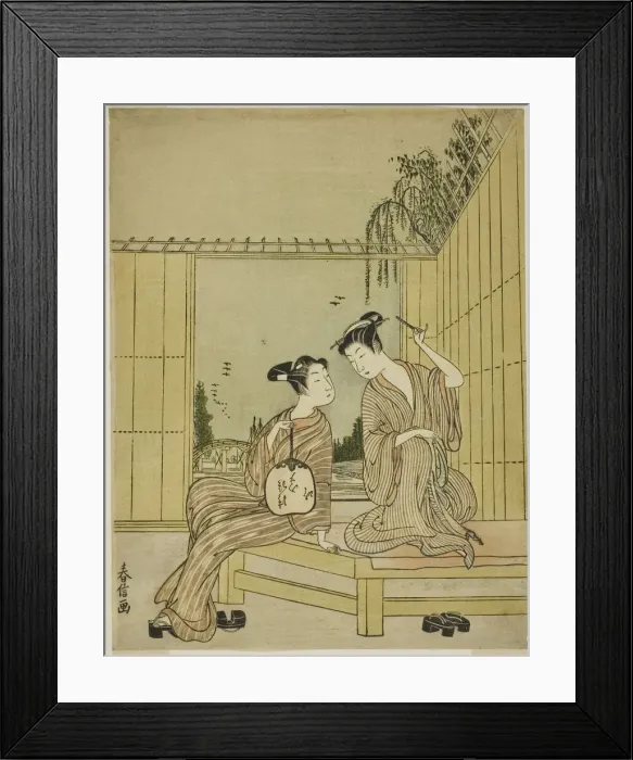 Framed Print : Young Couple Enjoying the Cool of Evening, c. 1771 / 72. Creator: Shiba Kokan Framed Print : Young Couple Enjoying the Cool of Evening, c. 1771 / 72. Creator: Shiba Kokan