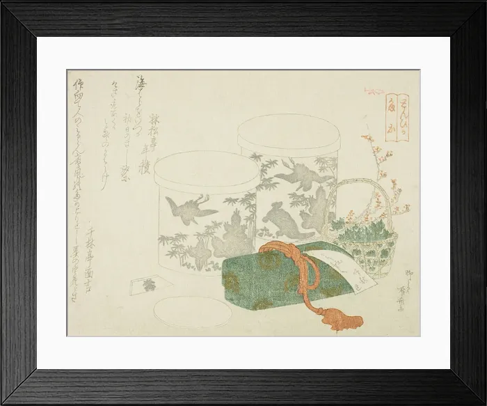 Framed Print : A Pair of Boxes, a Letter Box, and Plum Blossoms, n. d. Creator: Shinsai Framed Print : A Pair of Boxes, a Letter Box, and Plum Blossoms, n. d. Creator: Shinsai