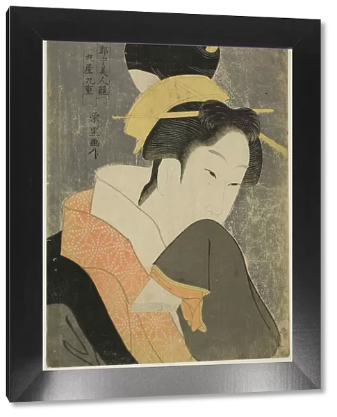 Kokonoe of the Maruya, from the series Beauties of the Licensed Quarter... c.1798. Creator: Rekisentei Eiri