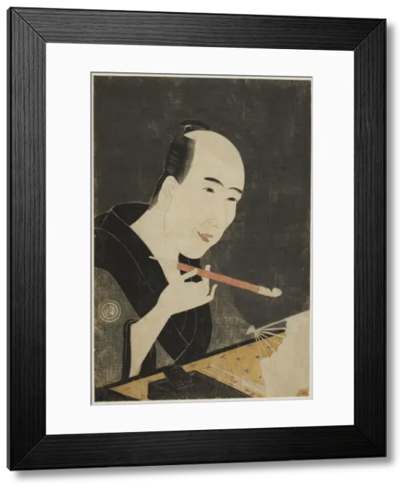 Framed Print : Portrait of Santo Kyoden, the Master of Kyobashi (Edo hana Kyobashi natori), c. 1795. Creator: Rekisentei Eiri Framed Print : Portrait of Santo Kyoden, the Master of Kyobashi (Edo hana Kyobashi natori), c. 1795. Creator: Rekisentei Eiri