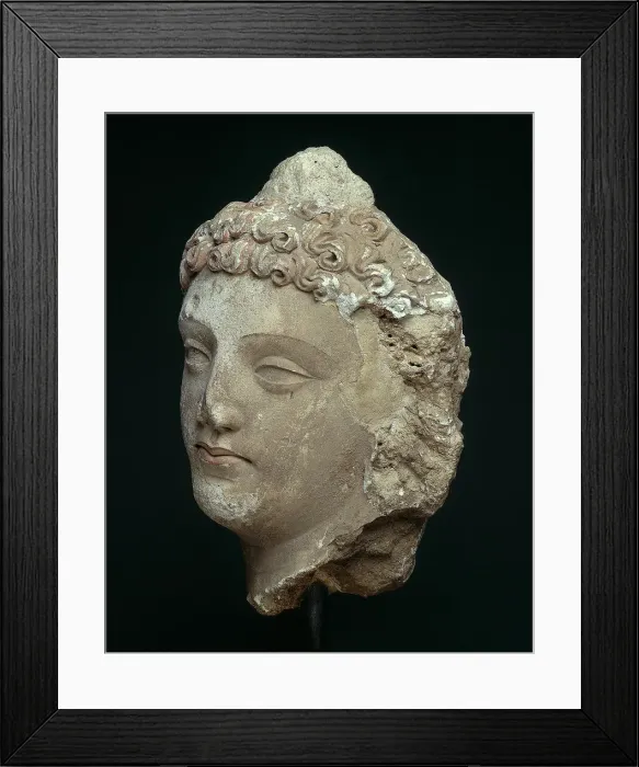 Framed Print : Head of a Bodhisattva, 4th / 6th century. Creator: Unknown Framed Print : Head of a Bodhisattva, 4th / 6th century. Creator: Unknown