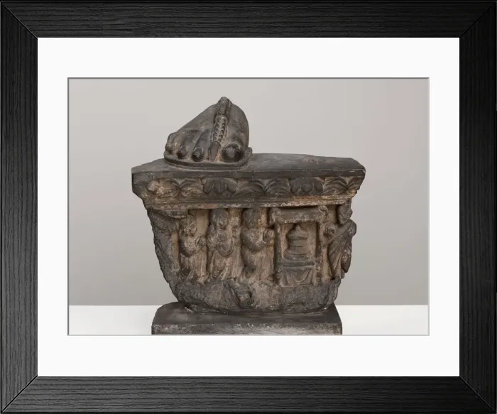 Framed Print : Veneration of the Buddhas Relics, Kushan period, 2nd / 3rd century. Creator: Unknown Framed Print : Veneration of the Buddhas Relics, Kushan period, 2nd / 3rd century. Creator: Unknown