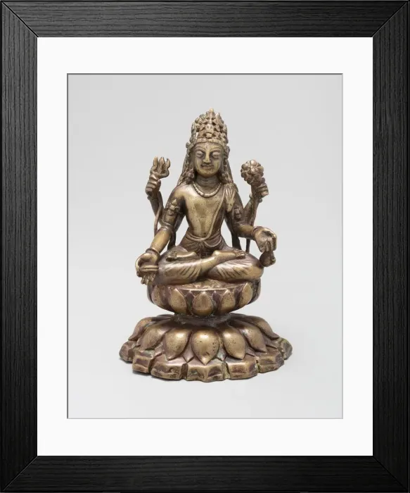 Framed Print : Four-Armed Bodhisattva Avalokiteshvara Seated in Lotus Position (Padmasana) Framed Print : Four-Armed Bodhisattva Avalokiteshvara Seated in Lotus Position (Padmasana)
