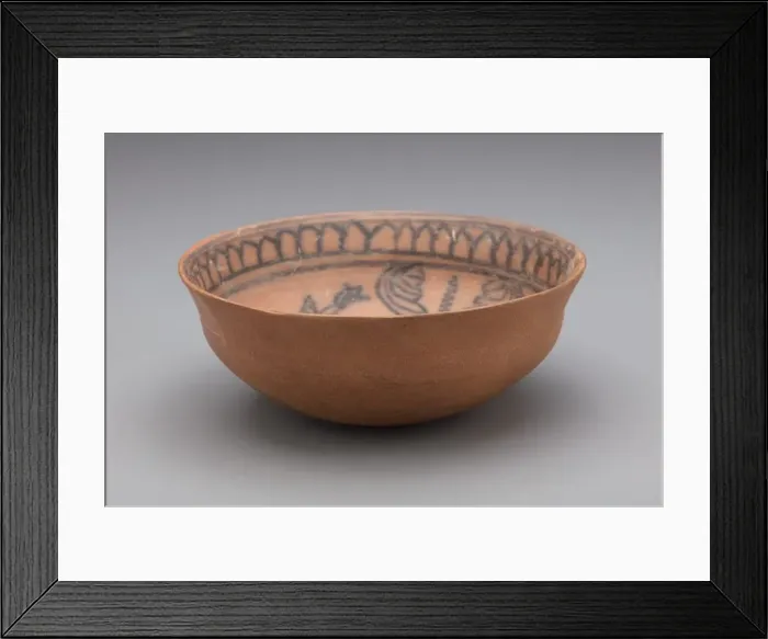 Framed Print : Painted Bowl with Fish and Lotus Design, 5th century. Creator: Unknown Framed Print : Painted Bowl with Fish and Lotus Design, 5th century. Creator: Unknown