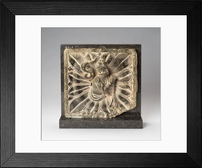 Framed Print : Serpent King (Nagaraja) Emerging from a Lotus, 2nd century. Creator: Unknown Framed Print : Serpent King (Nagaraja) Emerging from a Lotus, 2nd century. Creator: Unknown