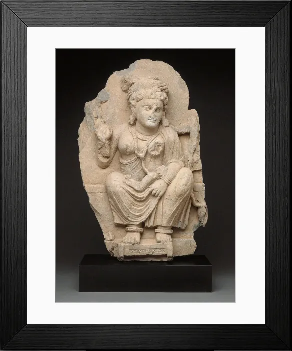 Framed Print : Goddess Hariti Seated Holding a Child, 2nd / 3rd century. Creator: Unknown Framed Print : Goddess Hariti Seated Holding a Child, 2nd / 3rd century. Creator: Unknown