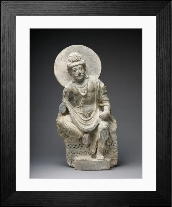 Framed Print : Pensive Bodhisattva, Kushan period, 2nd / 3rd century. Creator: Unknown Framed Print : Pensive Bodhisattva, Kushan period, 2nd / 3rd century. Creator: Unknown