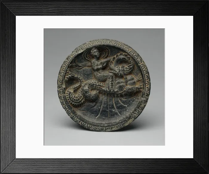 Framed Print : Palette with Sea Nymph (Nereid) Riding on a Sea Monster, 1st century B. C Framed Print : Palette with Sea Nymph (Nereid) Riding on a Sea Monster, 1st century B. C