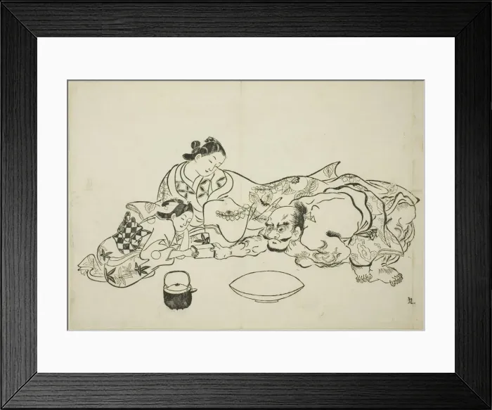 Framed Print : A trial of strength, no. 9 from a series of 12 prints, c. 1708. Creator: Okumura Masanobu Framed Print : A trial of strength, no. 9 from a series of 12 prints, c. 1708. Creator: Okumura Masanobu