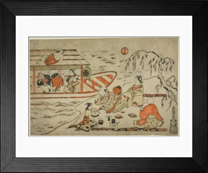 Framed Print : Cooling Off on a Summer Evening, c. 1715. Creator: Okumura Masanobu Framed Print : Cooling Off on a Summer Evening, c. 1715. Creator: Okumura Masanobu