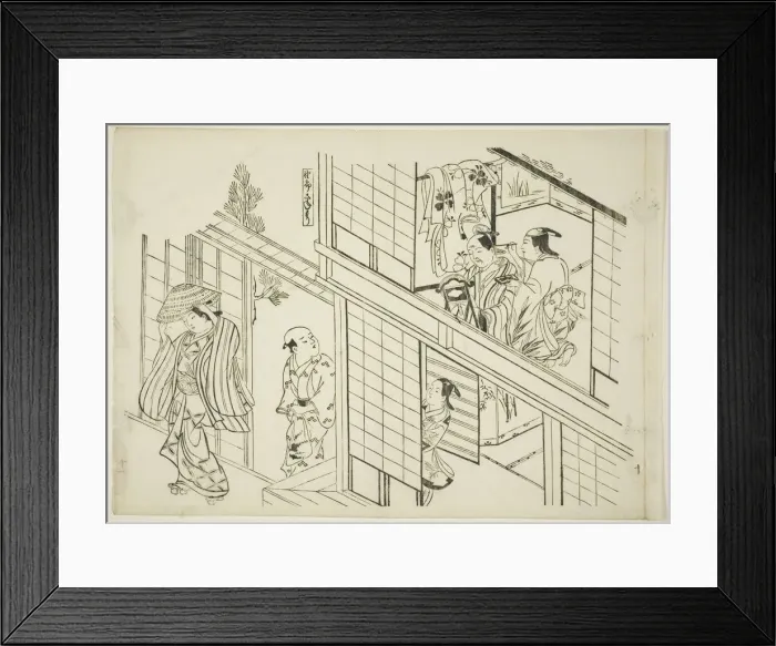 Framed Print : A Young Sanemori (Yaro Sanemori), no. 10 from a series of 12 prints depicting... c Framed Print : A Young Sanemori (Yaro Sanemori), no. 10 from a series of 12 prints depicting... c