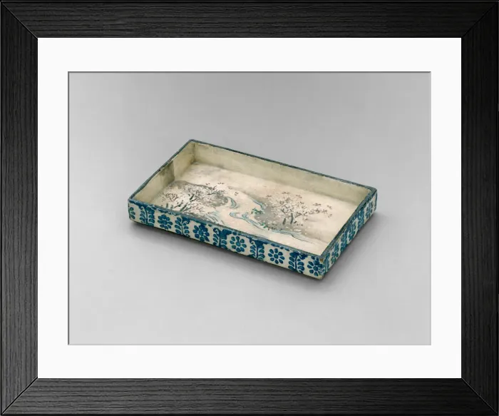 Framed Print : Dish with Design of Landscape with Blossoming Trees, Edo period; Narutaki... (1699-1712) Framed Print : Dish with Design of Landscape with Blossoming Trees, Edo period; Narutaki... (1699-1712)