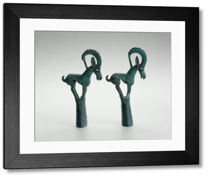 Framed Print : Pair of pole tops with Ibex, 6th / 4th century B. C. Creator: Unknown Framed Print : Pair of pole tops with Ibex, 6th / 4th century B. C. Creator: Unknown