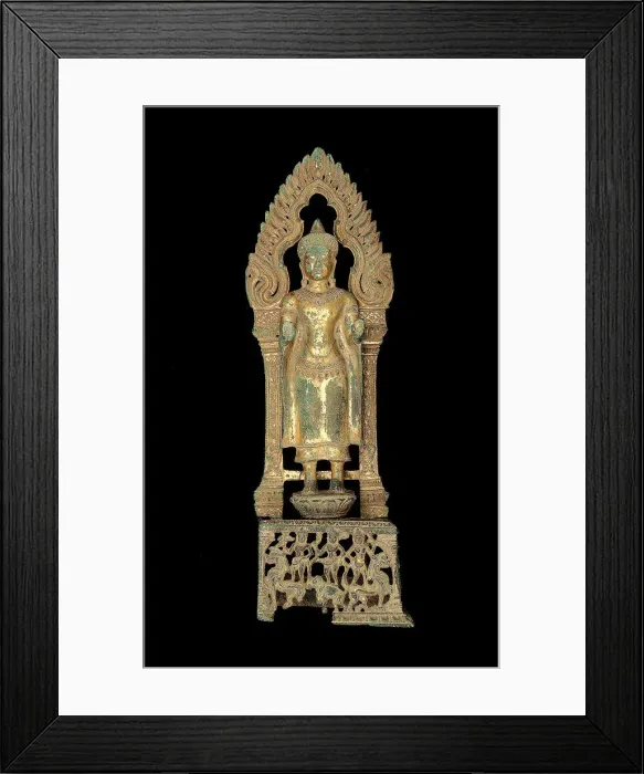 Framed Print : Altarpiece with Adorned Buddha, Angkor period, 13th century. Creator: Unknown Framed Print : Altarpiece with Adorned Buddha, Angkor period, 13th century. Creator: Unknown