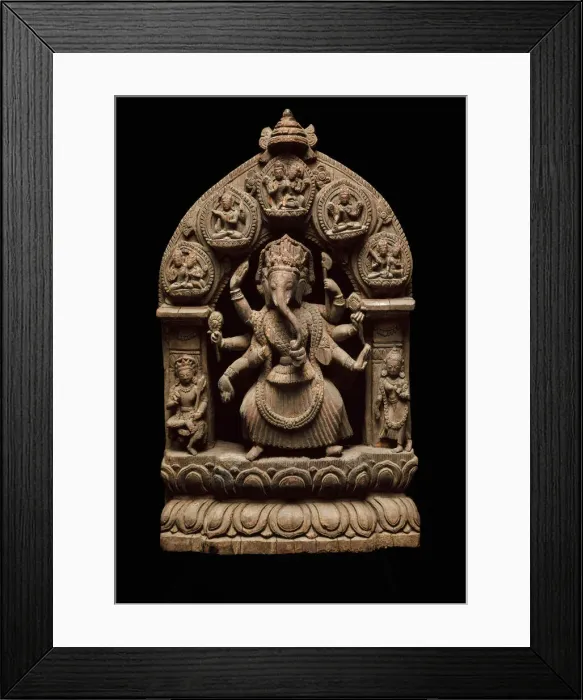 Framed Print : Eight-Armed Dancing God Ganesha, 17th  /  18th century. Creator: Unknown