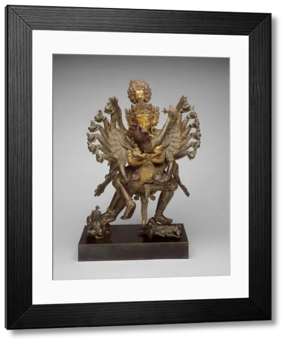 Framed Print : Tantric Deities Hevajra and Nairatmya in Ritual Embrace (Yab-Yum), c. 1600 Framed Print : Tantric Deities Hevajra and Nairatmya in Ritual Embrace (Yab-Yum), c. 1600