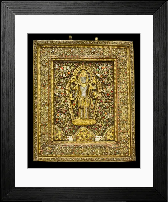 Framed Print : Votive Plaque with God Vishnu, 19th century. Creator: Unknown Framed Print : Votive Plaque with God Vishnu, 19th century. Creator: Unknown
