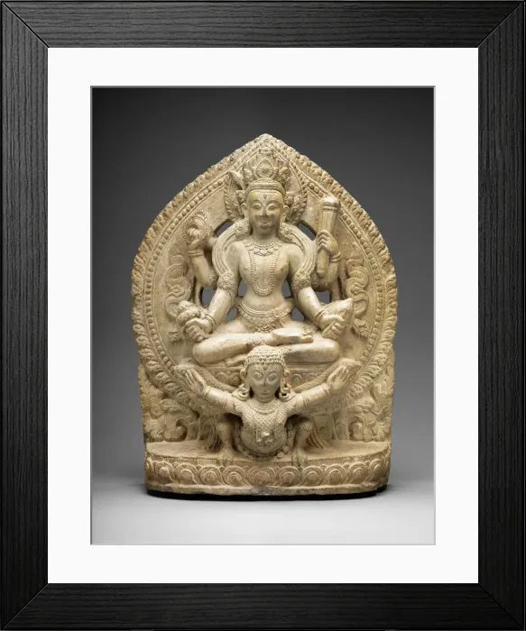 Framed Print : God Vishnu Riding His Mount, Garuda, 16th / 17th century. Creator: Unknown Framed Print : God Vishnu Riding His Mount, Garuda, 16th / 17th century. Creator: Unknown
