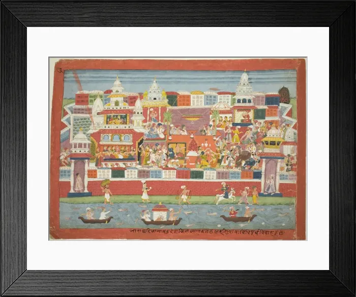 Framed Print : Krishnas Marriage to Kalinda, from a copy of the Bhagavat Purana, c. 1775 Framed Print : Krishnas Marriage to Kalinda, from a copy of the Bhagavat Purana, c. 1775