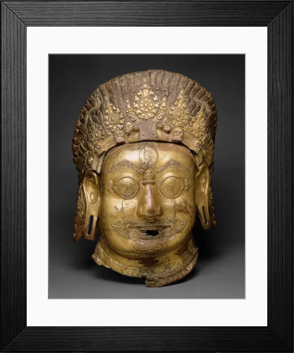 Framed Print : Head of Bhairava, A Horrific Form of God Shiva, Malla period, 16th / 17th century Framed Print : Head of Bhairava, A Horrific Form of God Shiva, Malla period, 16th / 17th century
