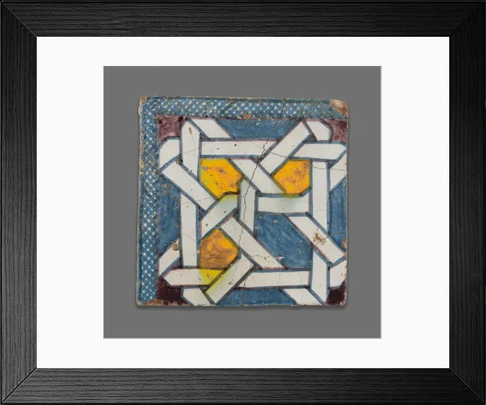 Framed Print : Square Tile, Morocco, Late 19th century. Creator: Unknown Framed Print : Square Tile, Morocco, Late 19th century. Creator: Unknown