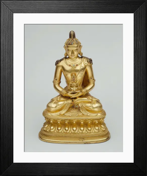 Framed Print : Buddha Amitayus Holding a Vase of Longevity (Kalasa), Mongolia, 18th century Framed Print : Buddha Amitayus Holding a Vase of Longevity (Kalasa), Mongolia, 18th century