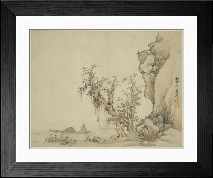 Framed Print : Landscape in the Style of Ancient Masters: Songxuezhai Lan Ying, China, Ming dynasty Framed Print : Landscape in the Style of Ancient Masters: Songxuezhai Lan Ying, China, Ming dynasty
