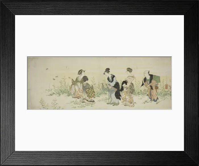 Framed Print : Gathering spring flowers, Japan, n. d. Creator: Kubo Shunman Framed Print : Gathering spring flowers, Japan, n. d. Creator: Kubo Shunman