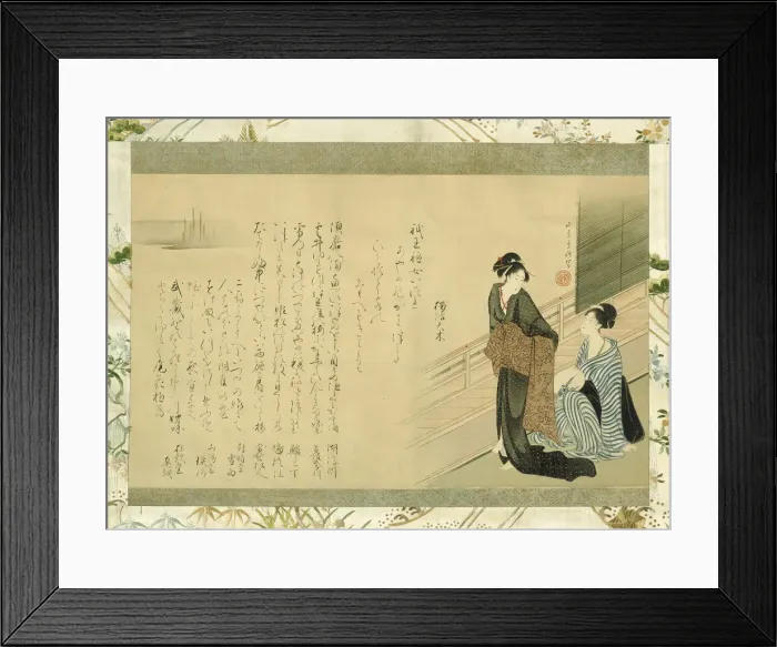 Framed Print : Two Beauties on a Veranda, Japan, 1802 / 16. Creator: Kitao Masanobu Framed Print : Two Beauties on a Veranda, Japan, 1802 / 16. Creator: Kitao Masanobu