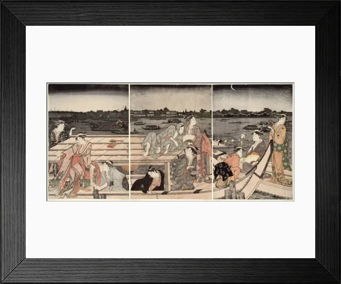 Framed Print : Pleasure-Boating on the Sumida River, Japan, 1788 / 90. Creator: Kitagawa Utamaro