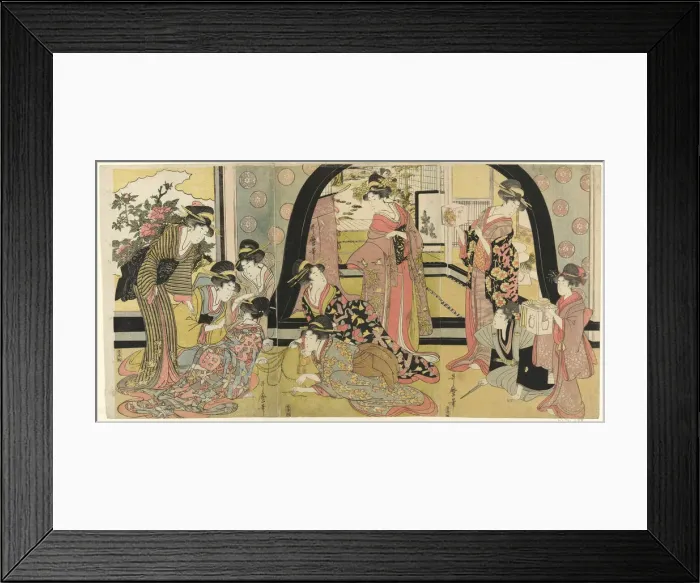 Framed Print : Drawing Lots for Prizes (Ho biki), Japan, c. 1798. Creator: Kitagawa Utamaro Framed Print : Drawing Lots for Prizes (Ho biki), Japan, c. 1798. Creator: Kitagawa Utamaro