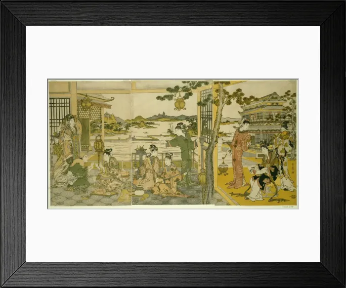 Framed Print : Chinese Beauties at a Banquet, Japan, 1788 / 90. Creator: Kitagawa Utamaro Framed Print : Chinese Beauties at a Banquet, Japan, 1788 / 90. Creator: Kitagawa Utamaro