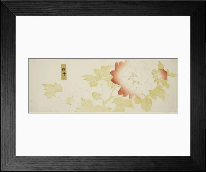 Framed Print : Peonies, Japan, n. d. Creator: Kitagawa Utamaro Framed Print : Peonies, Japan, n. d. Creator: Kitagawa Utamaro