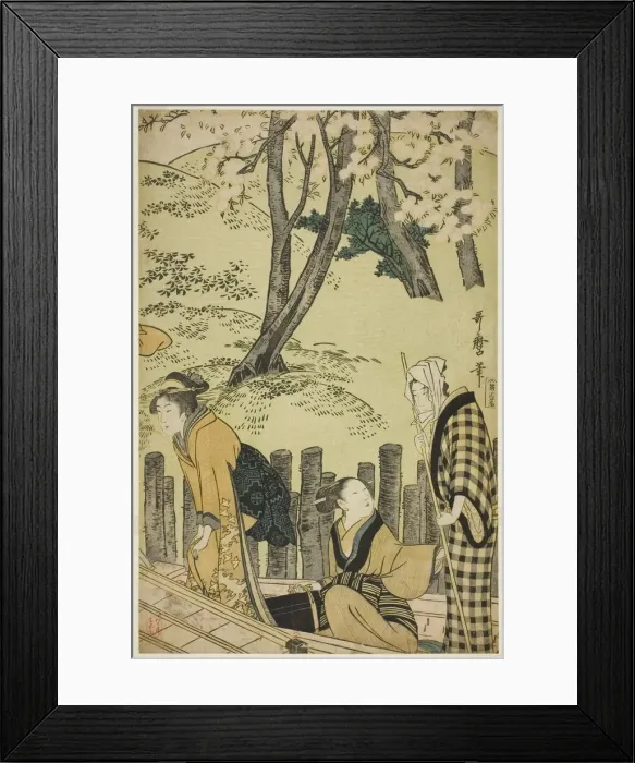 Framed Print : The Embankment at Mimeguri, Japan, 1799. Creator: Kitagawa Utamaro Framed Print : The Embankment at Mimeguri, Japan, 1799. Creator: Kitagawa Utamaro