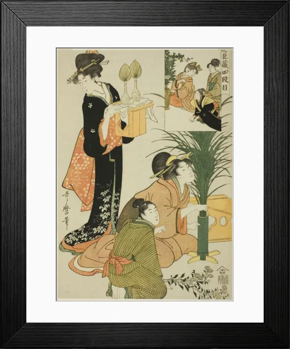 Framed Print : Act IV, from Treasury of the Loyal Retainers, Japan, c. 1801  /  02