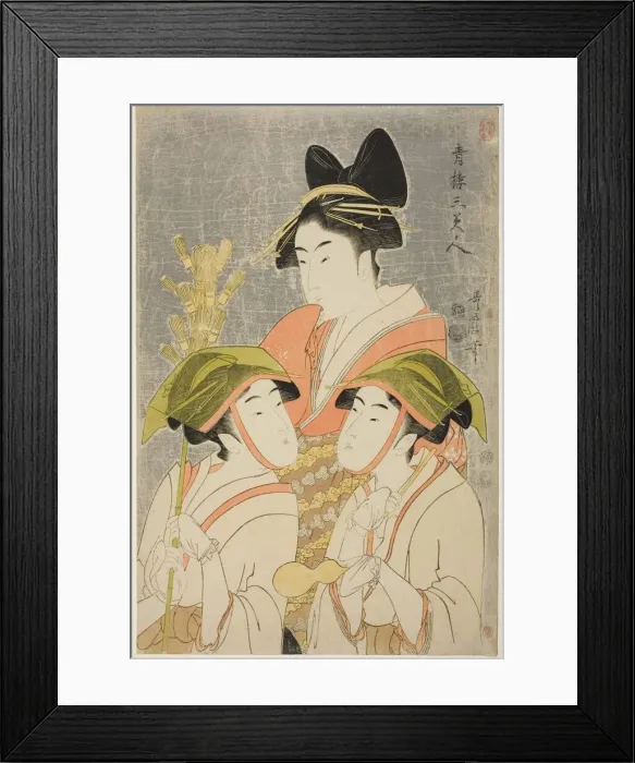 Framed Print : Three Beauties of Yoshiwara (Seiro san bijin), Japan, 1793. Creator: Kitagawa Utamaro Framed Print : Three Beauties of Yoshiwara (Seiro san bijin), Japan, 1793. Creator: Kitagawa Utamaro