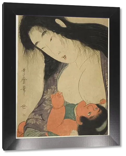 Yamauba Breast Feeding Kintaro, Japan, c. 1801  /  06. Creator: Kitagawa Utamaro