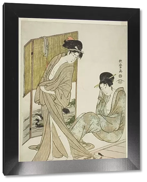 Two Young Women after a Bath, Japan, c. 1803. Creator: Kitagawa Utamaro