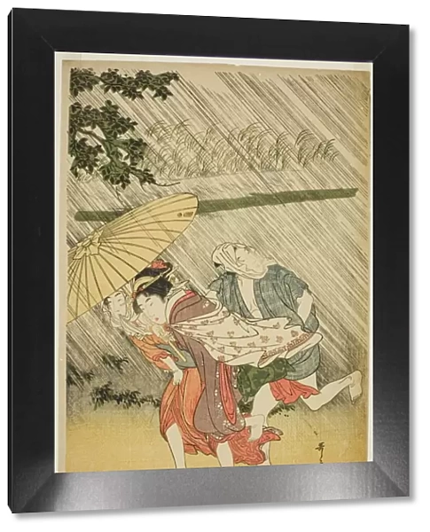 Lovers under an Umbrella, Japan, c. 1797. Creator: Kitagawa Utamaro