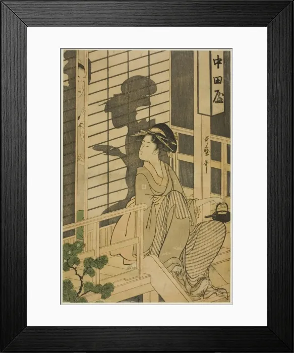 Framed Print : The Nakadaya teahouse, Japan, c. 1794 / 95. Creator: Kitagawa Utamaro Framed Print : The Nakadaya teahouse, Japan, c. 1794 / 95. Creator: Kitagawa Utamaro