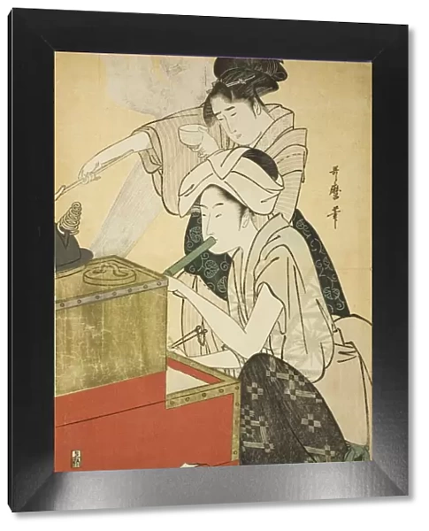 Kitchen Scene, Japan, c. 1794  /  95. Creator: Kitagawa Utamaro