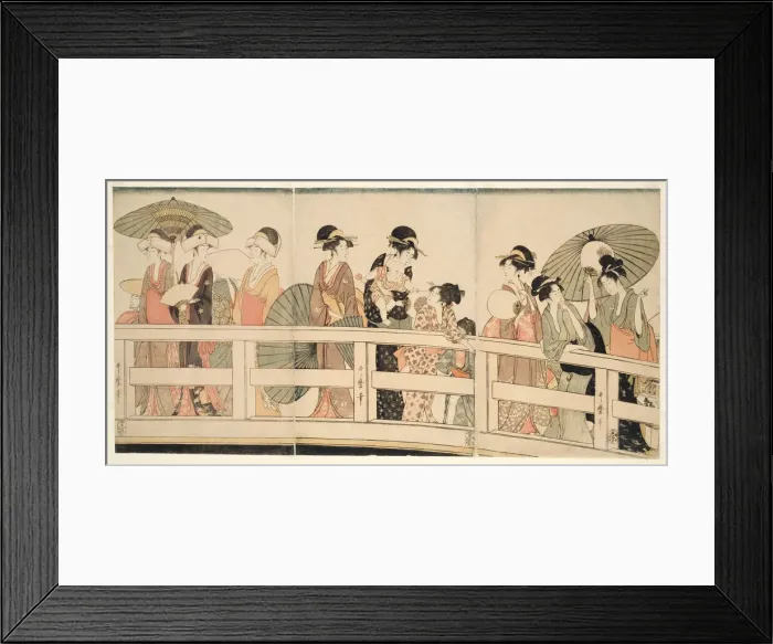 Framed Print : On top and beneath Ryogoku Bridge (Ryogokubashi no ue, shita), Japan, c. 1795 / 96. Creator: Kitagawa Utamaro Framed Print : On top and beneath Ryogoku Bridge (Ryogokubashi no ue, shita), Japan, c. 1795 / 96. Creator: Kitagawa Utamaro
