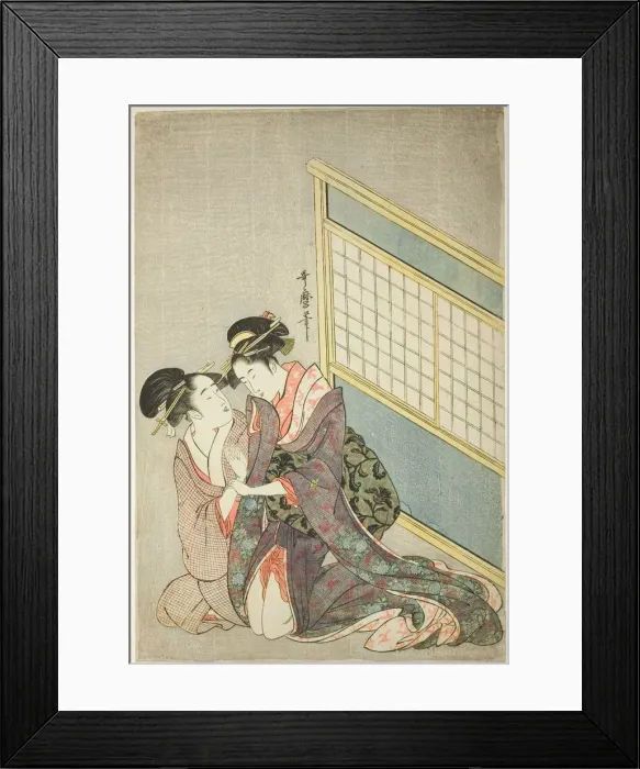 Framed Print : Double Pillow, Japan, c. 1794 / 95. Creator: Kitagawa Utamaro Framed Print : Double Pillow, Japan, c. 1794 / 95. Creator: Kitagawa Utamaro