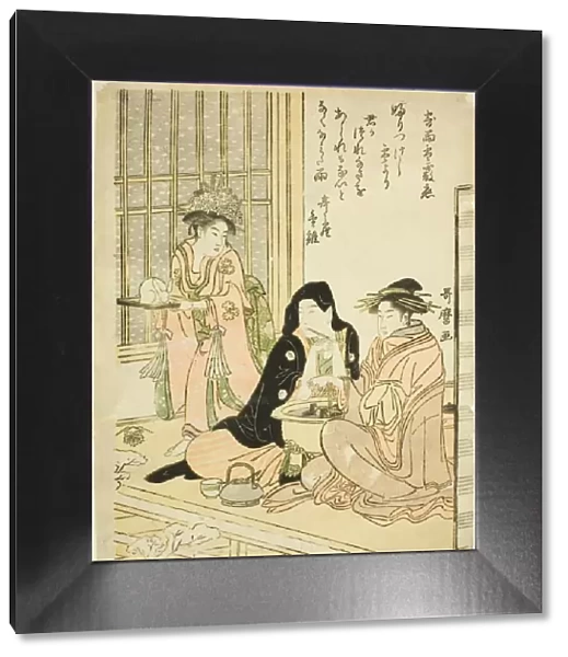 Love in Rain, Snow and Hail (Ame yuki arare ni yosuru koi), Japan, c. 1785