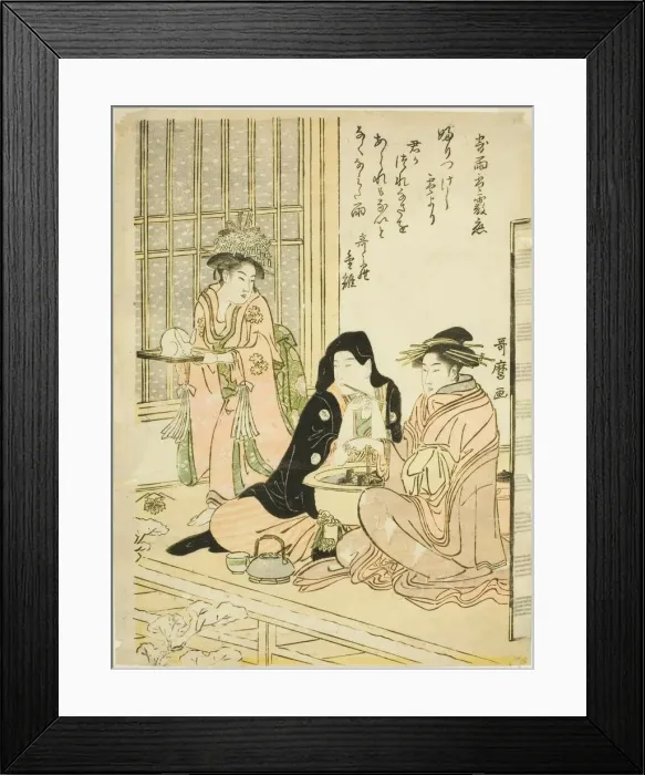 Framed Print : Love in Rain, Snow and Hail (Ame yuki arare ni yosuru koi), Japan, c. 1785 Framed Print : Love in Rain, Snow and Hail (Ame yuki arare ni yosuru koi), Japan, c. 1785