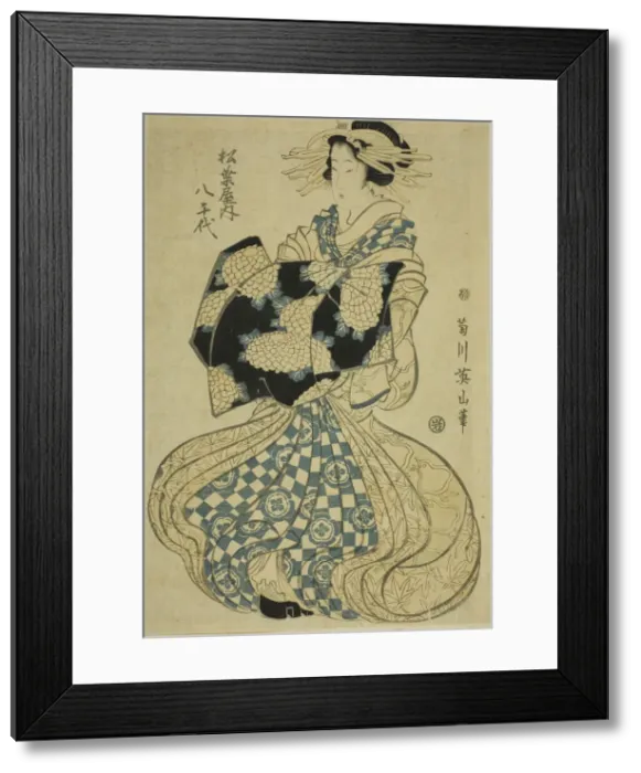 Framed Print : The courtesan Yachiyo of Matsubaya, from an untitled series of courtesans on parade Framed Print : The courtesan Yachiyo of Matsubaya, from an untitled series of courtesans on parade