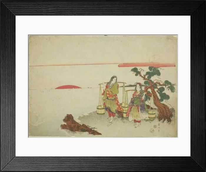 Framed Print : The brine maidens, Japan, c. 1820s. Creator: Kikukawa Eizan