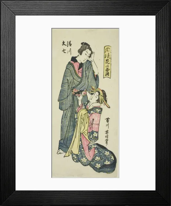 Framed Print : Kiyokawa and Bunshichi, from the series Elegant Dew of Flowers (Furyu hana no) Framed Print : Kiyokawa and Bunshichi, from the series Elegant Dew of Flowers (Furyu hana no)