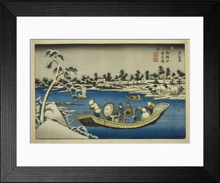 Framed Print : Distant View of Snow on the Sumida River in Edo, Japan, c. 1840 / 44. Creator: Ikeda Eisen Framed Print : Distant View of Snow on the Sumida River in Edo, Japan, c. 1840 / 44. Creator: Ikeda Eisen