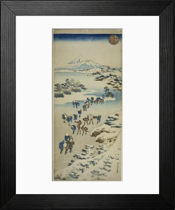 Framed Print : Crossing the Frozen Suwa Lake in Shinano Province (Shinshu Suwa kosui kori watari), Japan Framed Print : Crossing the Frozen Suwa Lake in Shinano Province (Shinshu Suwa kosui kori watari), Japan
